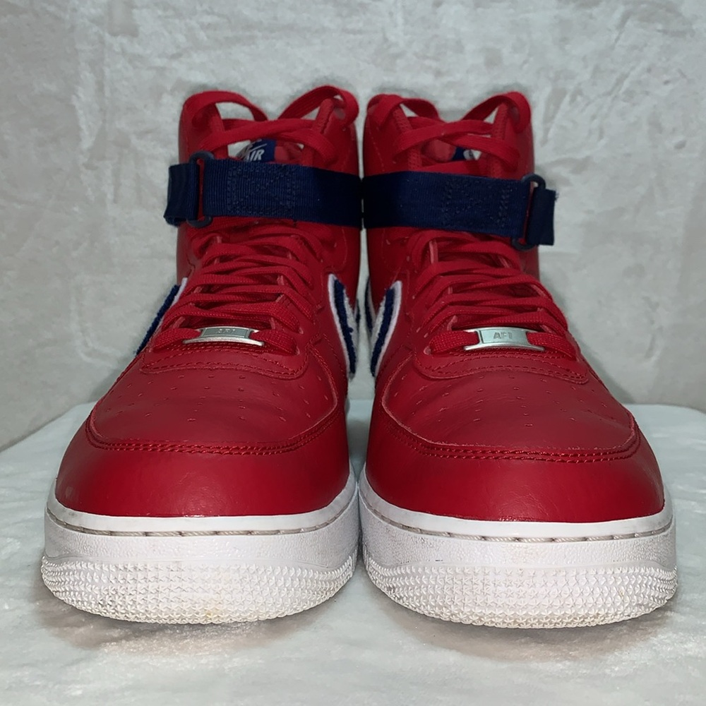 Nike Air Force 1 High 3D Chenille Swoosh Red White Blue men’s size 11 *RARE* - Picture 2 of 7
